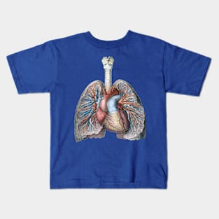 Vintage Science and Human Anatomy with Lungs, Heart, Organs and Blood Vessels Kids T-Shirt